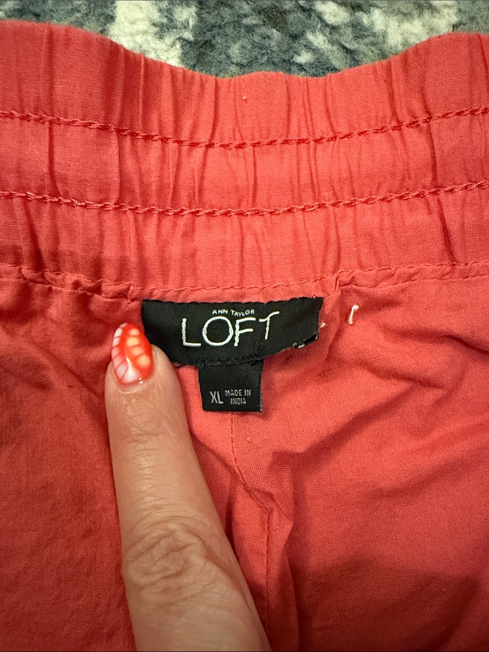 LOFT Coral Eyelet High-Waist Shorts with Tassel Tie - Picture 2 of 3